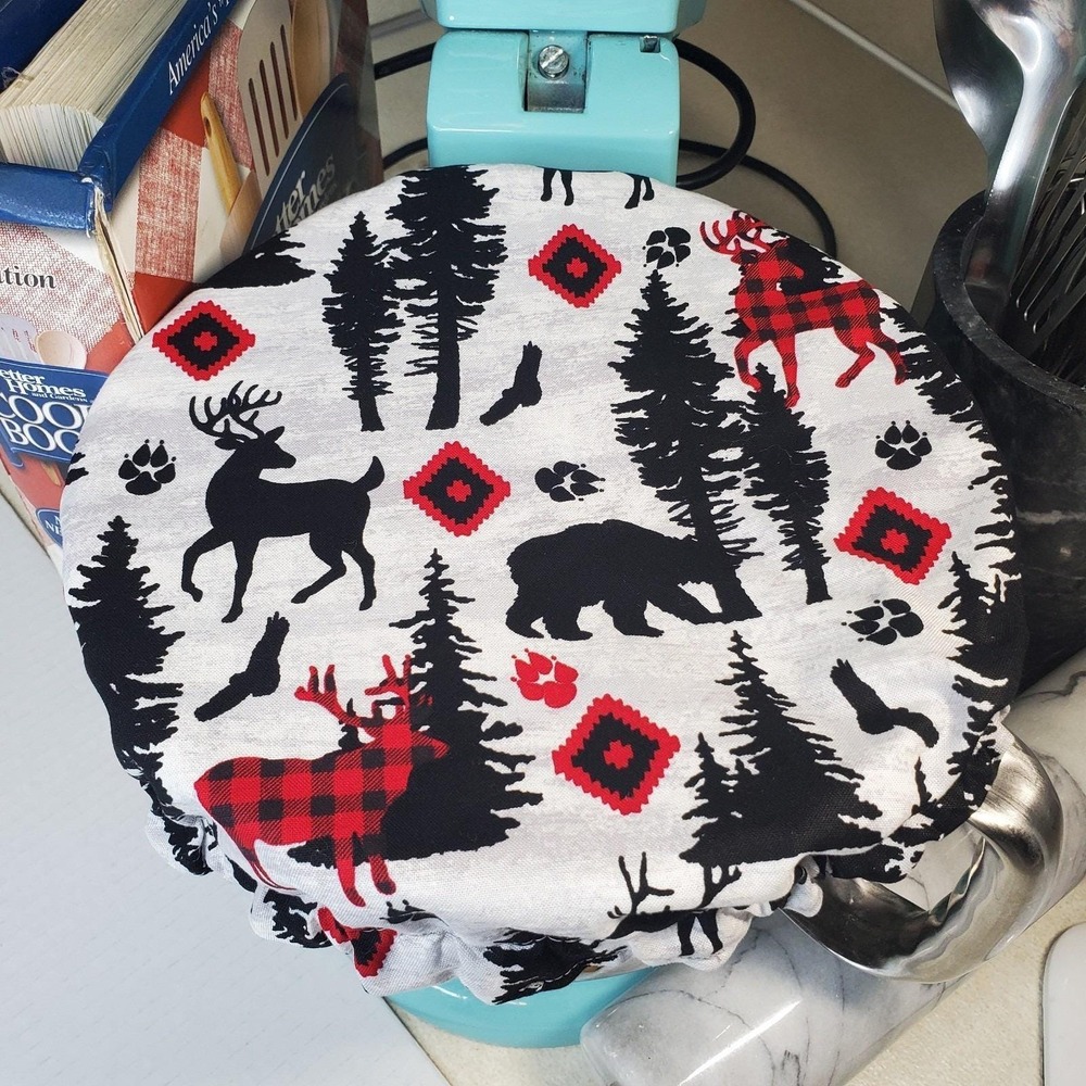Forest Animals / Polka Dot Reversible KitchenAid Mixer Mixing Bowl Cover Decor